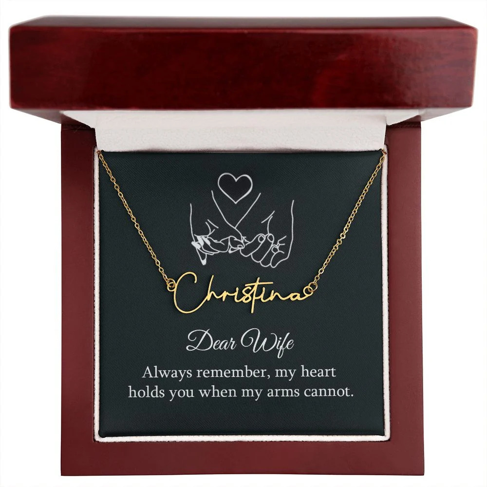 Always Remember Personalized Gold Tone Name Necklace Custom Name Gift Luxury Box